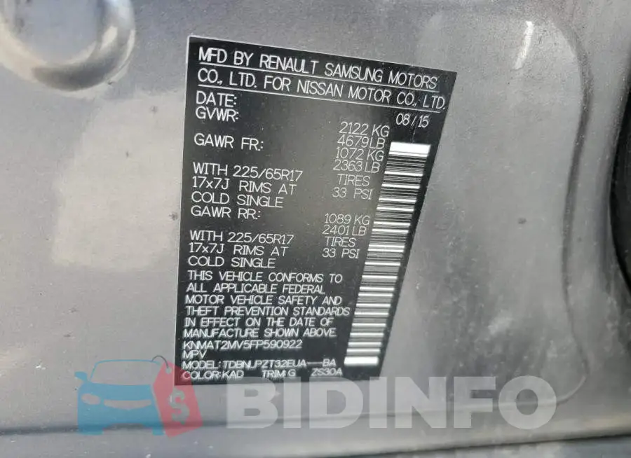 KNMAT2MV5FP590922 Photo# 13