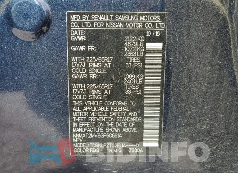 KNMAT2MV8GP606614 Photo# 13