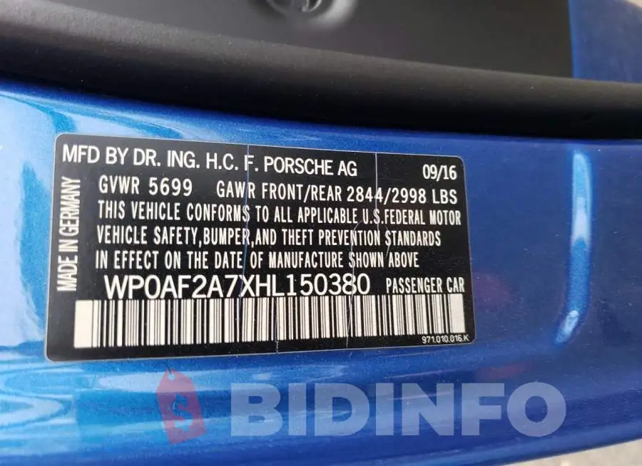 WP0AF2A7XHL150380 Photo# 12