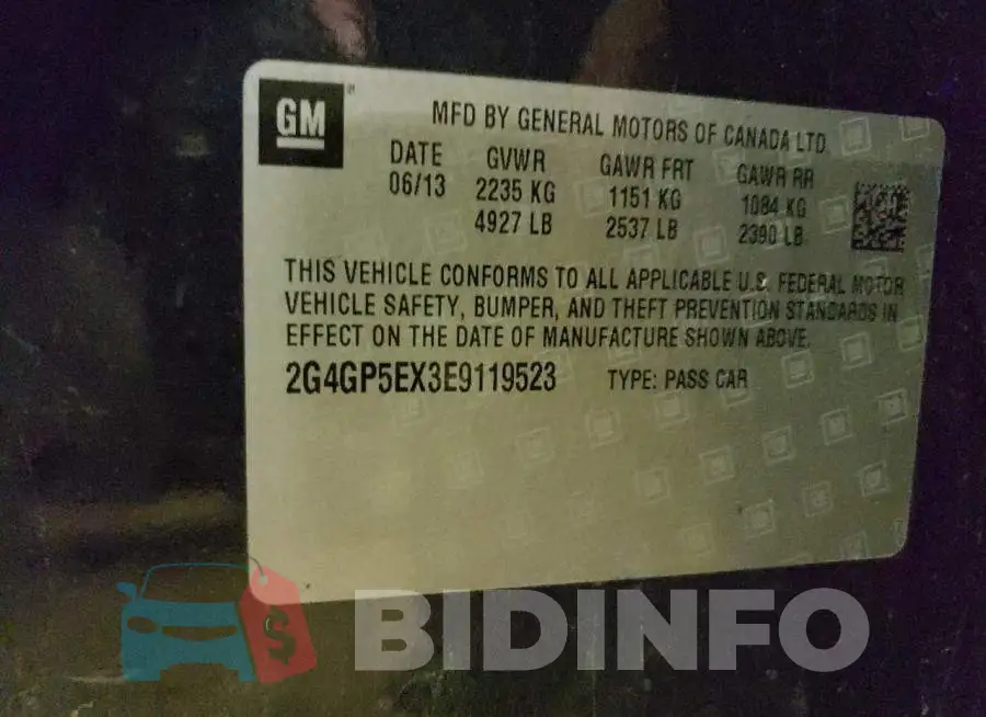 2G4GP5EX3E9119523 Photo# 12