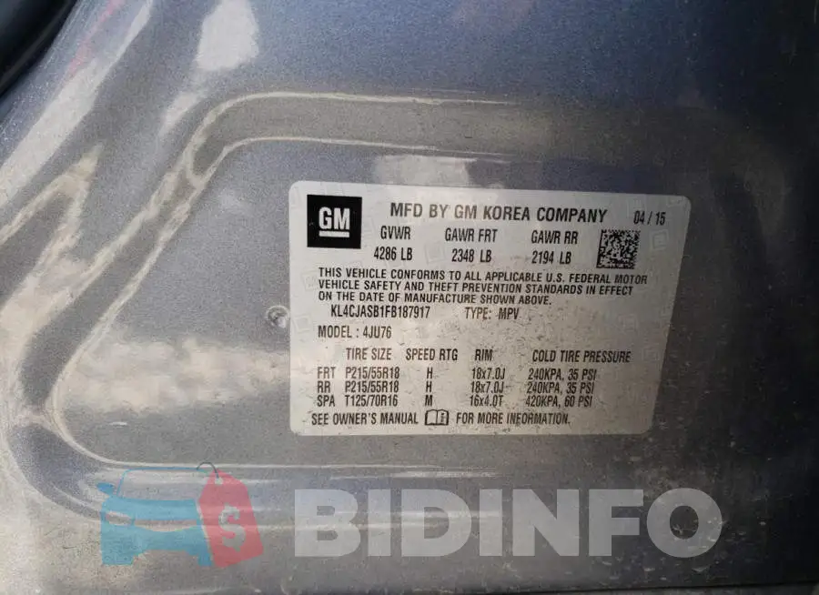 KL4CJASB1FB187917 Photo# 13