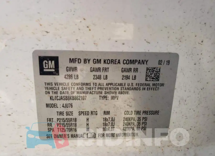KL4CJASB8KB862107 Photo# 13