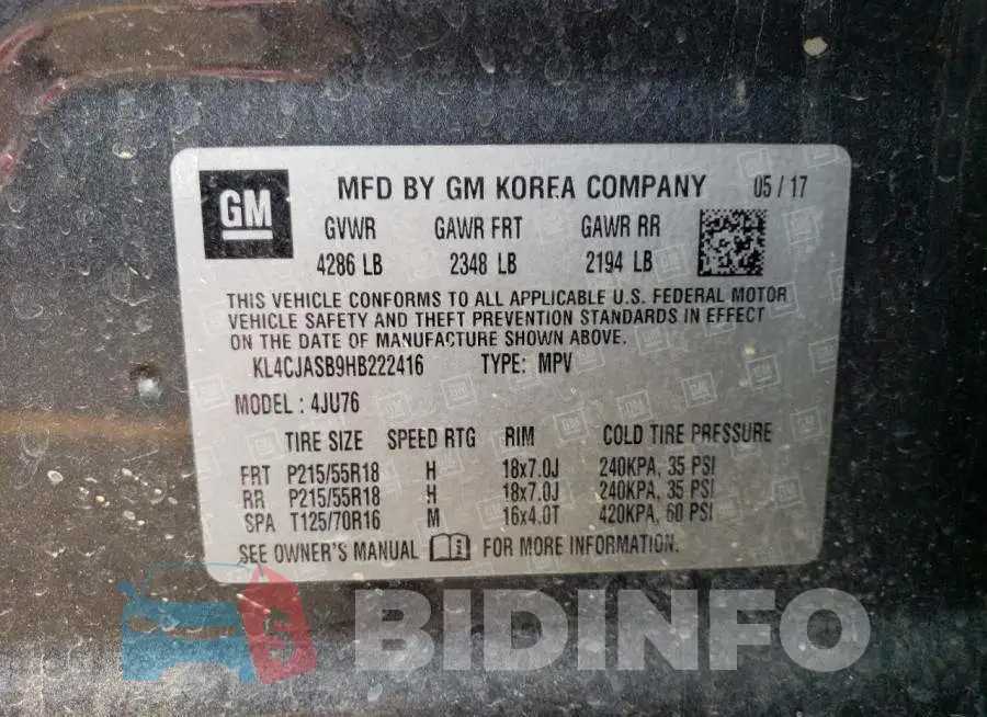 KL4CJASB9HB222416 Photo# 13