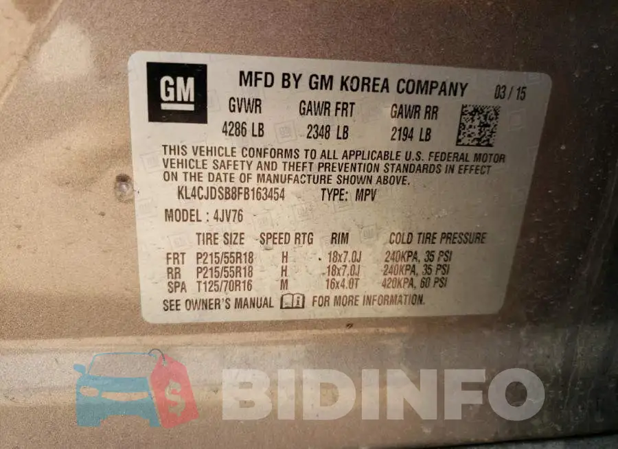 KL4CJDSB8FB163454 Photo# 13