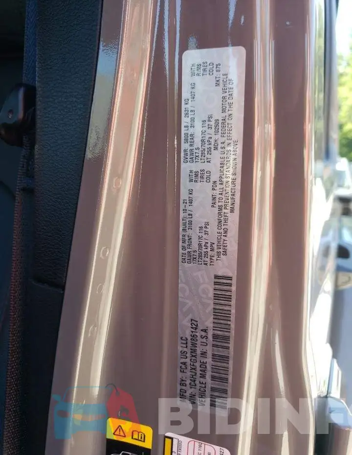 1C4HJXFGXMW861427 Photo# 10