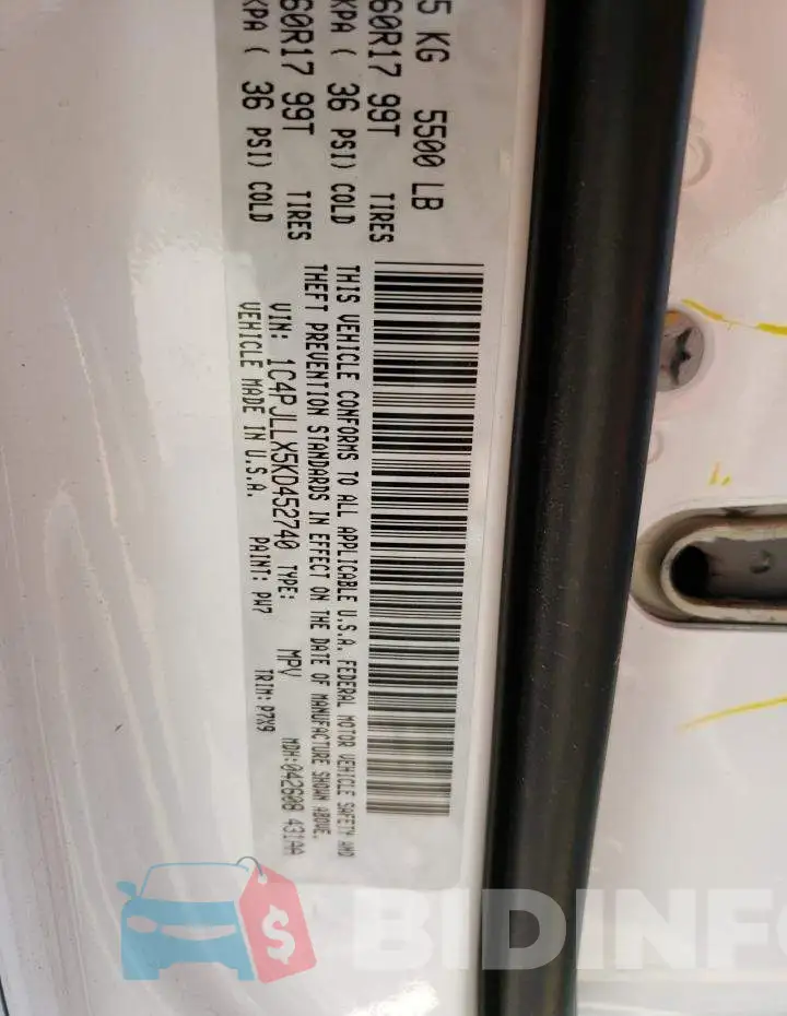 1C4PJLLX5KD452740 Photo# 14