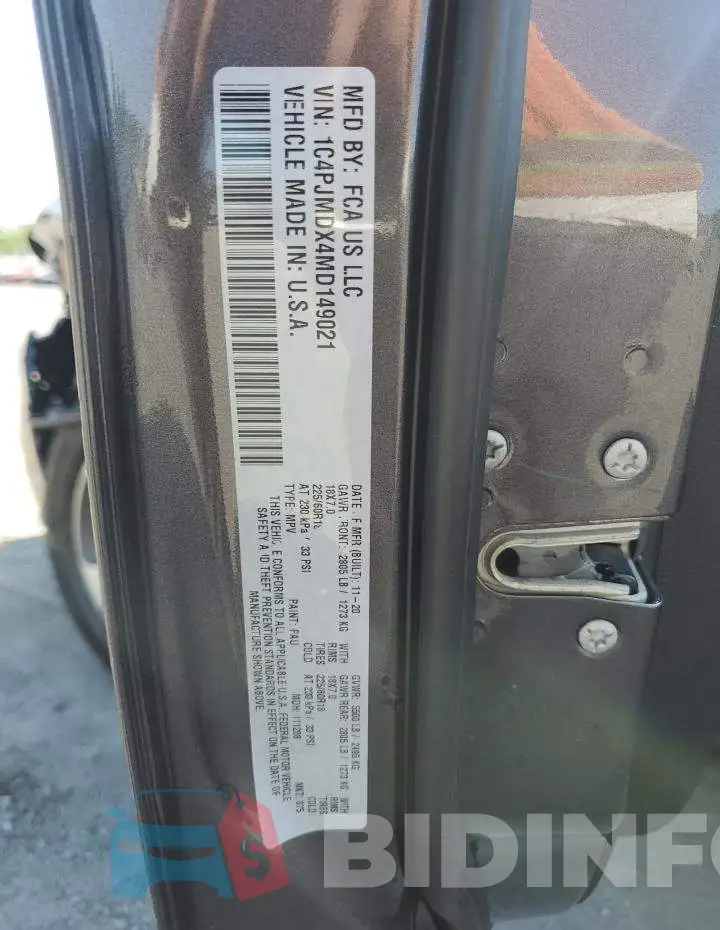 1C4PJMDX4MD149021 Photo# 13