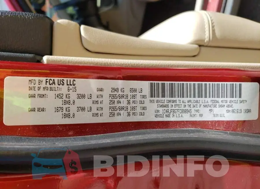 1C4RJFBG7FC898945 Photo# 14