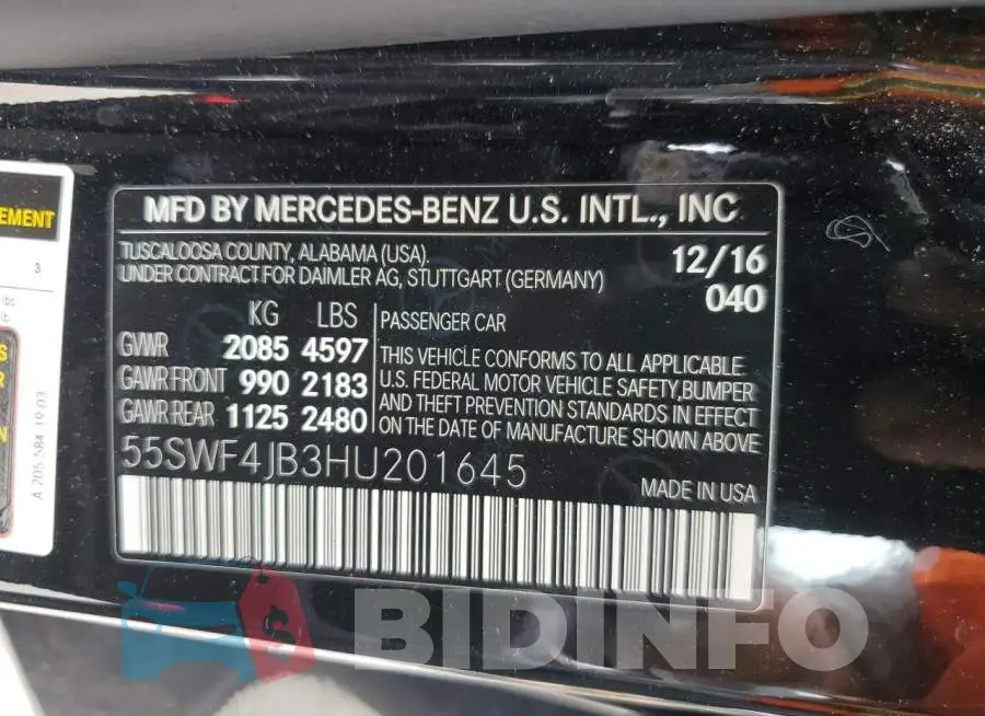 55SWF4JB3HU201645 Photo# 12
