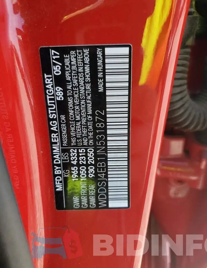 WDDSJ4EB1JN531872 Photo# 12