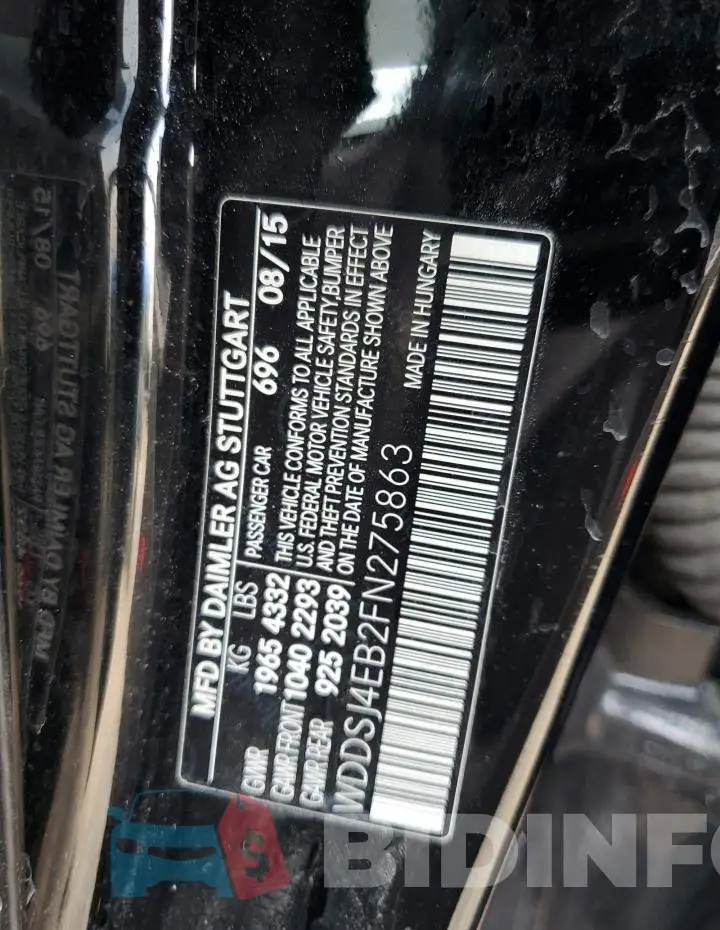 WDDSJ4EB2FN275863 Photo# 12