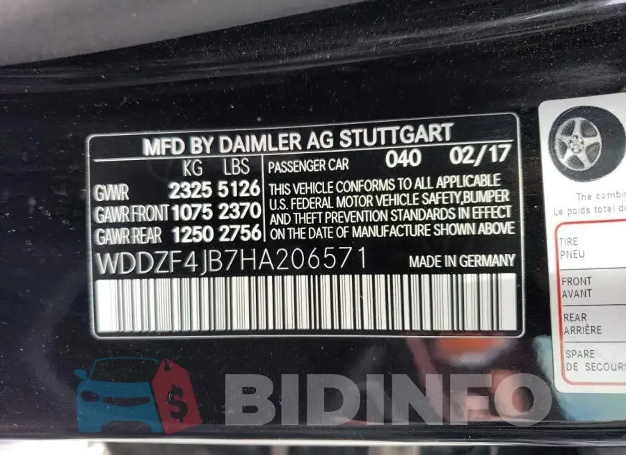 WDDZF4JB7HA206571 Photo# 13
