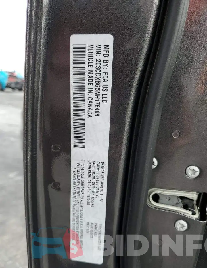 2C3CDXBG5NH176408 Photo# 12