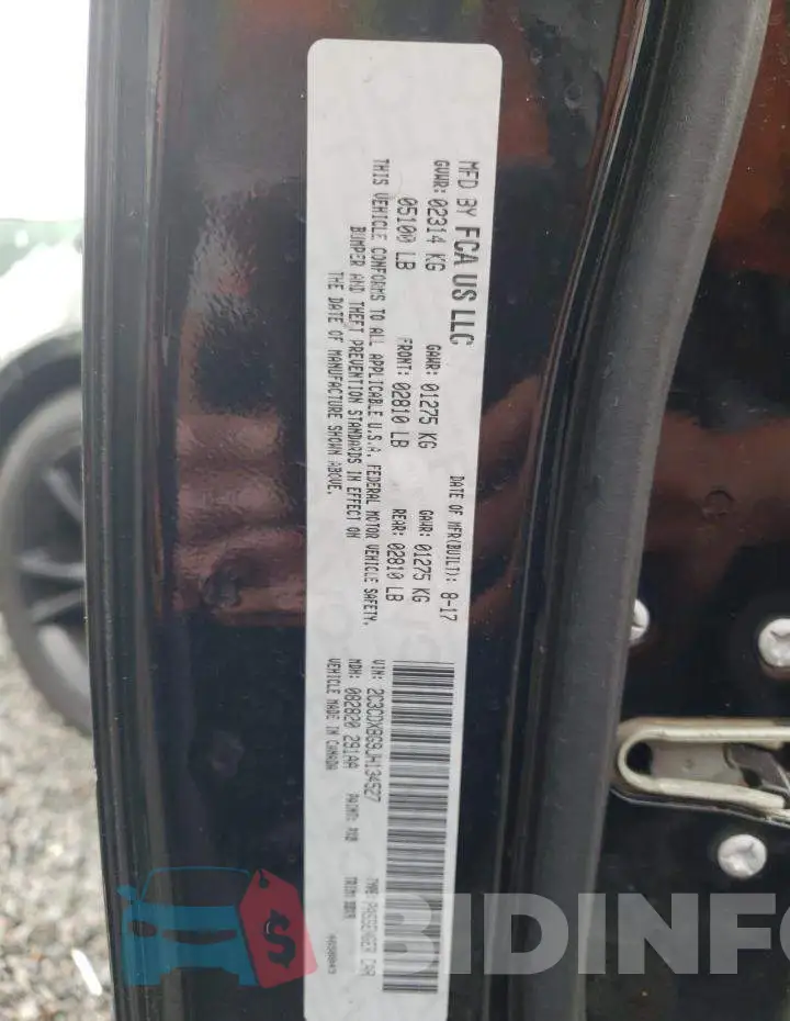 2C3CDXBG9JH134527 Photo# 12