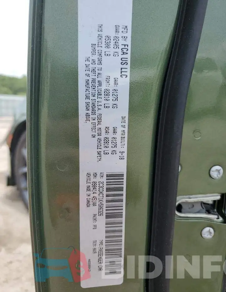 2C3CDXCT1KH506326 Photo# 13