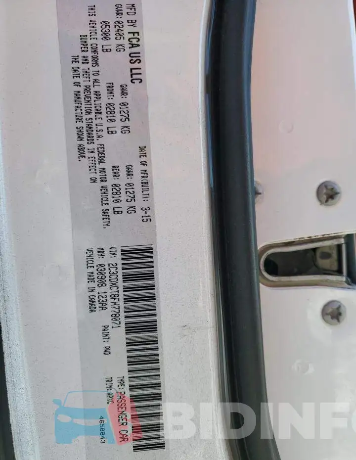 2C3CDXCT8FH778071 Photo# 12