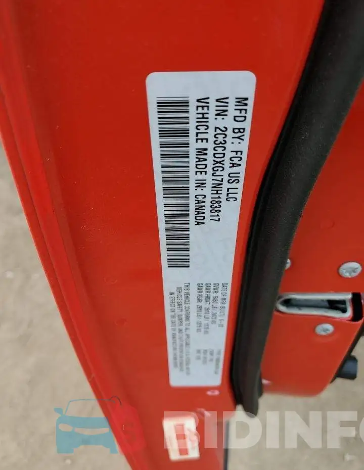 2C3CDXGJ7NH183817 Photo# 12
