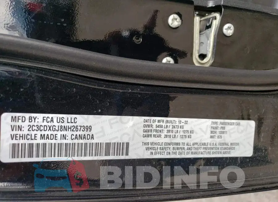 2C3CDXGJ8NH267399 Photo# 13