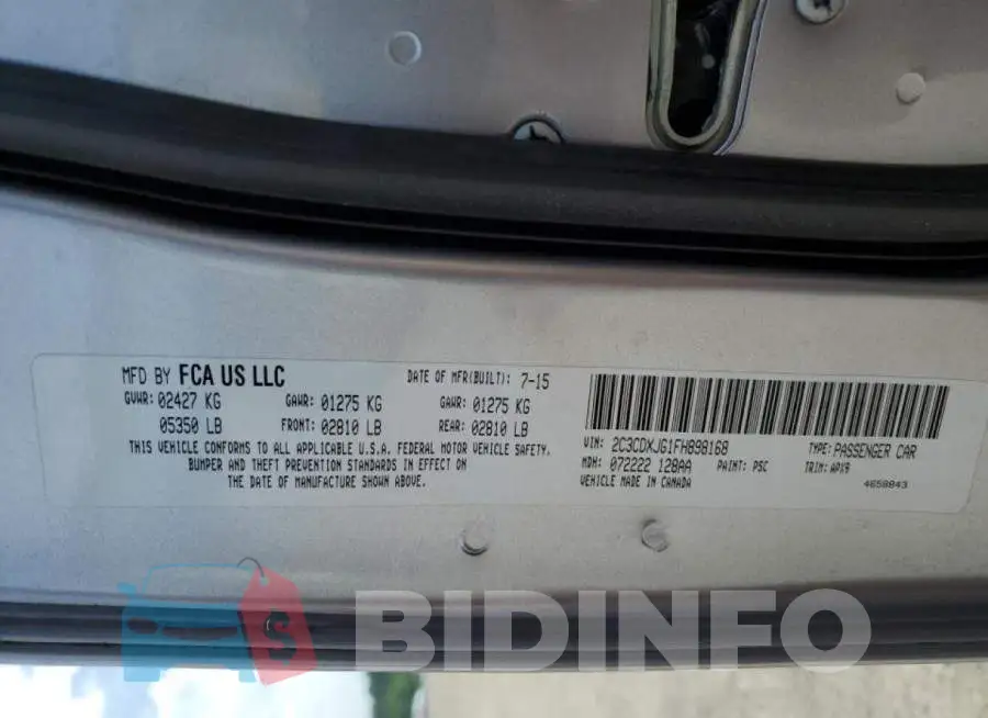 2C3CDXJG1FH898168 Photo# 12
