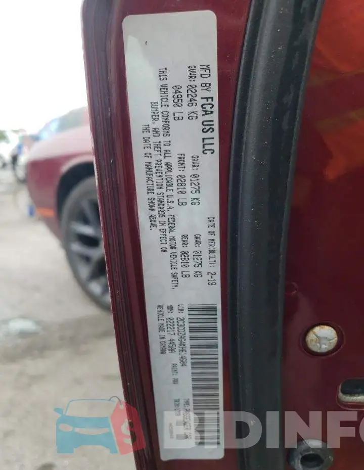 2C3CDZAG4KH614604 Photo# 13