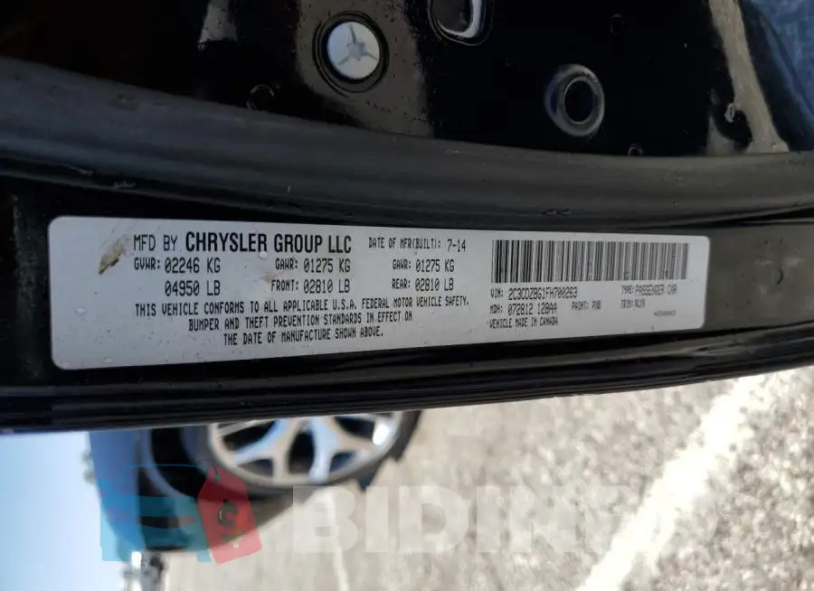 2C3CDZBG1FH700263 Photo# 12