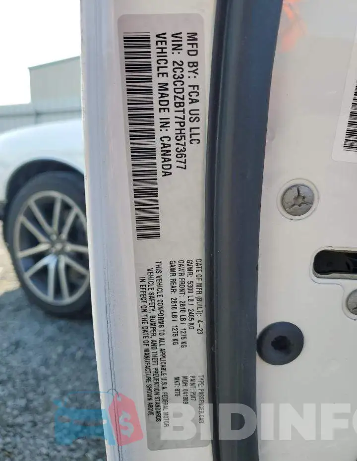 2C3CDZBT7PH573677 Photo# 12