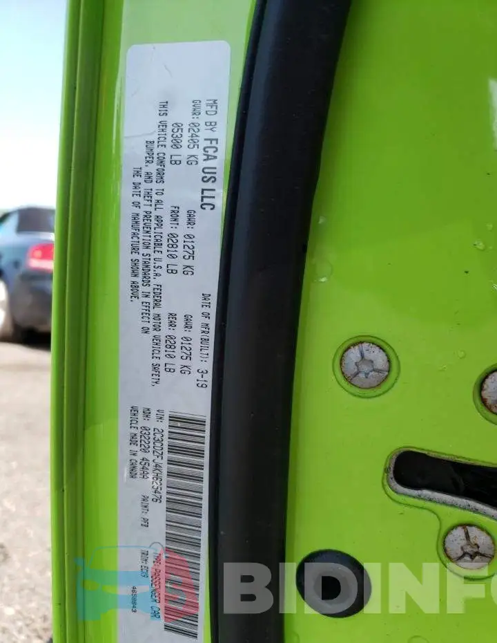 2C3CDZFJ4KH625476 Photo# 12