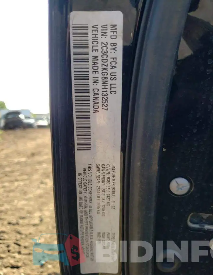2C3CDZKG8NH132527 Photo# 13