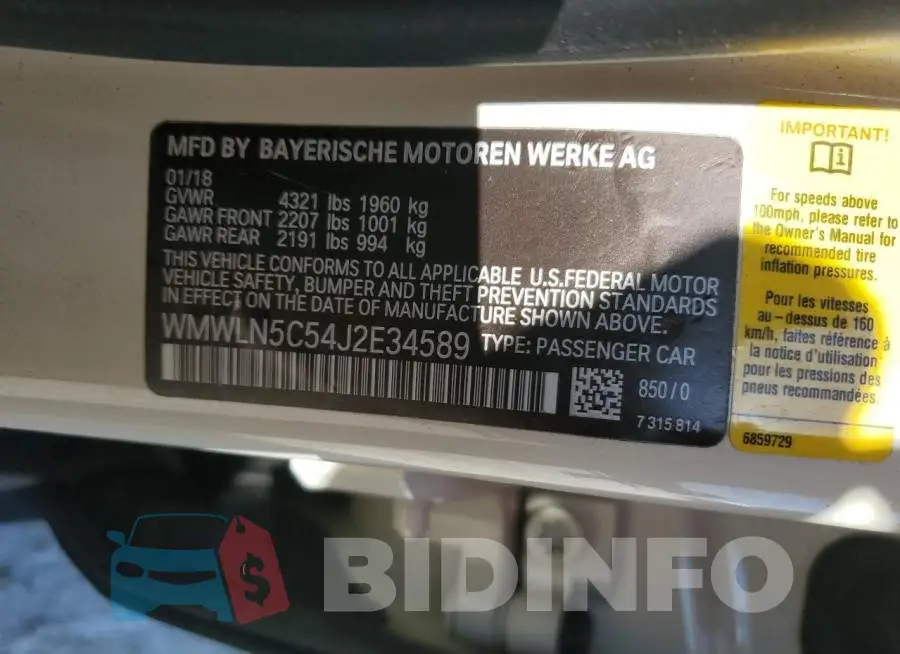 WMWLN5C54J2E34589 Photo# 12