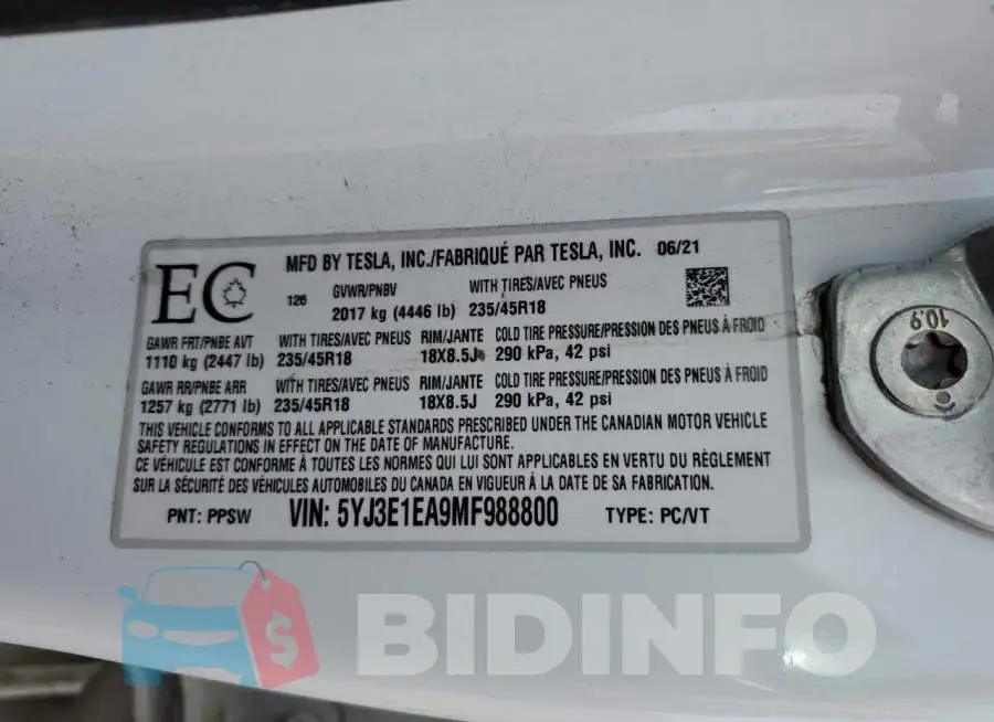 5YJ3E1EA9MF988800 Photo# 12
