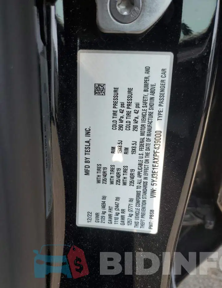 5YJ3E1EAXPF439000 Photo# 12