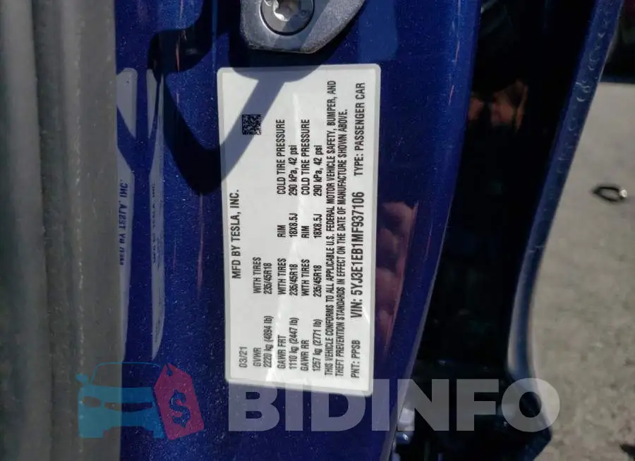 5YJ3E1EB1MF937106 Photo# 12