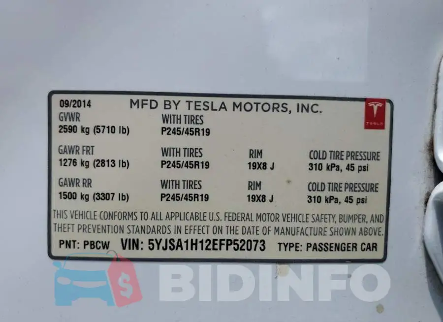 5YJSA1H12EFP52073 Photo# 12