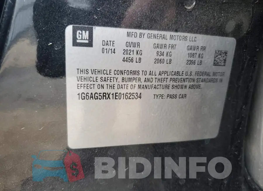 1G6AG5RX1E0162534 Photo# 12