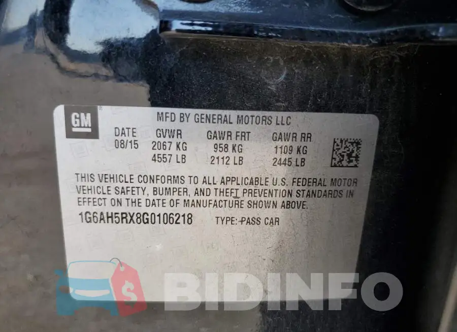 1G6AH5RX8G0106218 Photo# 12