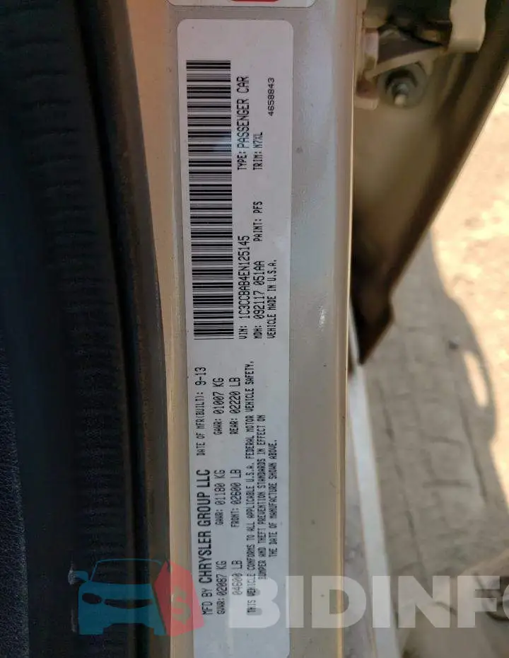 1C3CCBAB4EN125145 Photo# 12
