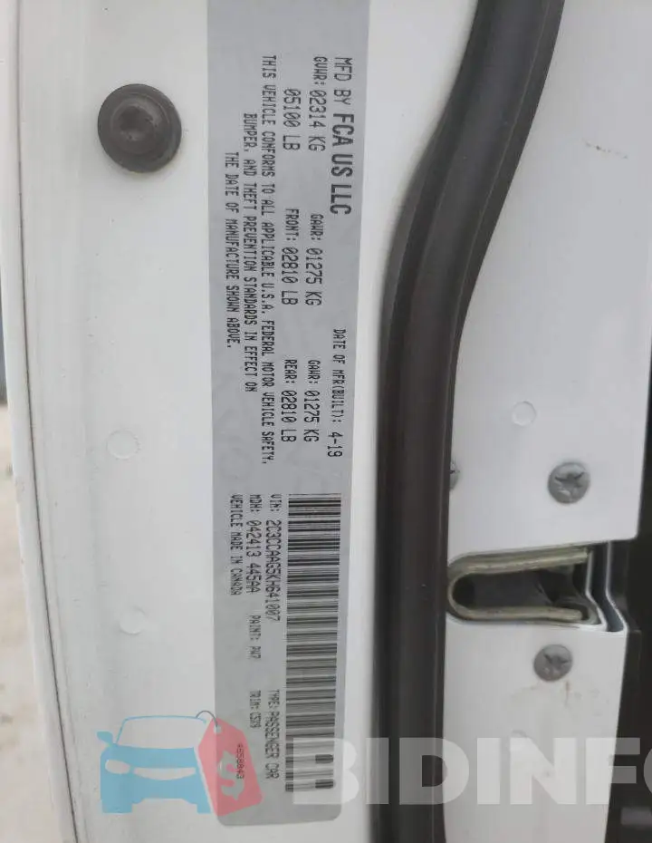 2C3CCAAG5KH641007 Photo# 13