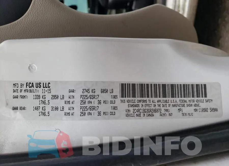 2C4RC1BG3GR206072 Photo# 14