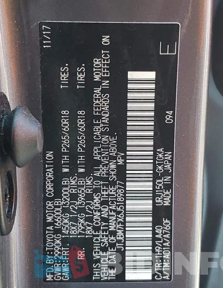 JTJBM7FX6J5189877 Photo# 13