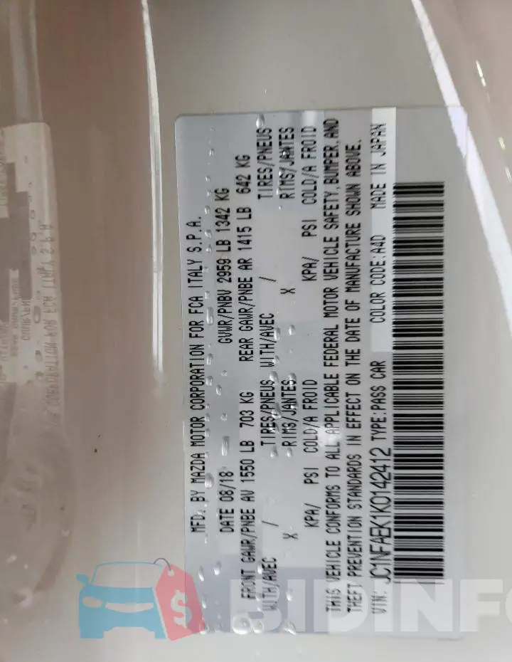 JC1NFAEK1K0142412 Photo# 12