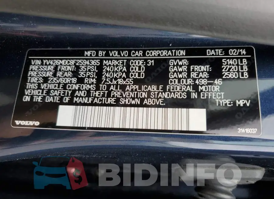 YV426MDC8F2594365 Photo# 12