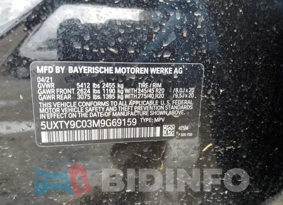 5UXTY9C03M9G69159 Photo# 13