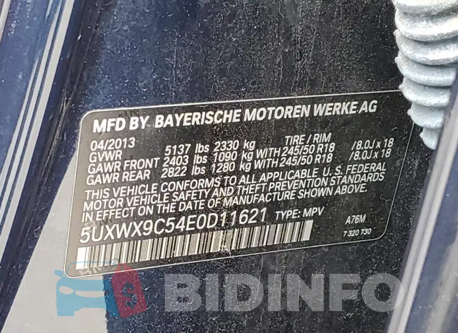 5UXWX9C54E0D11621 Photo# 13