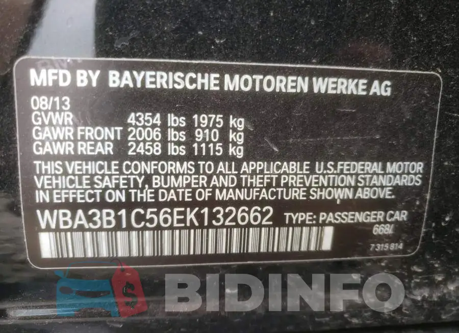 WBA3B1C56EK132662 Photo# 12