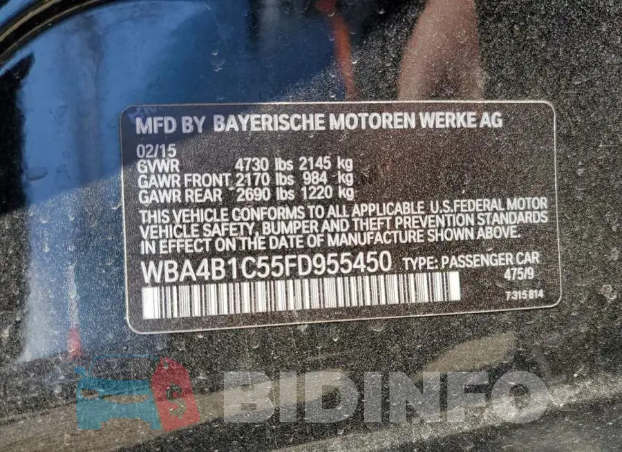 WBA4B1C55FD955450 Photo# 12