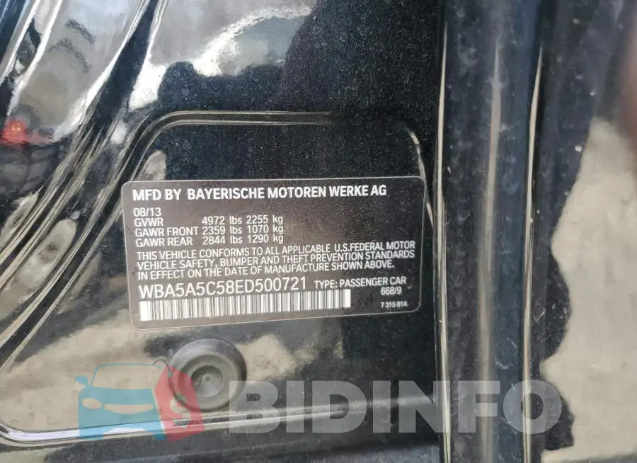 WBA5A5C58ED500721 Photo# 12
