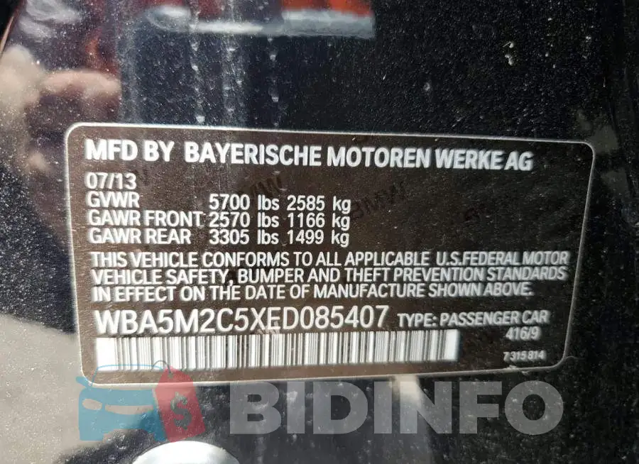 WBA5M2C5XED085407 Photo# 13