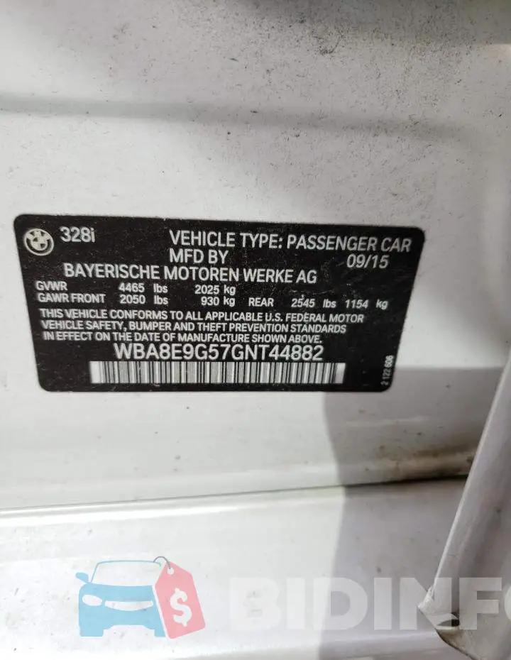 WBA8E9G57GNT44882 Photo# 12