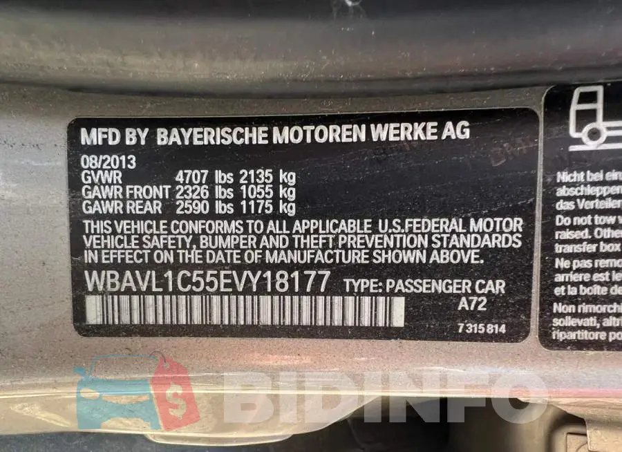 WBAVL1C55EVY18177 Photo# 10