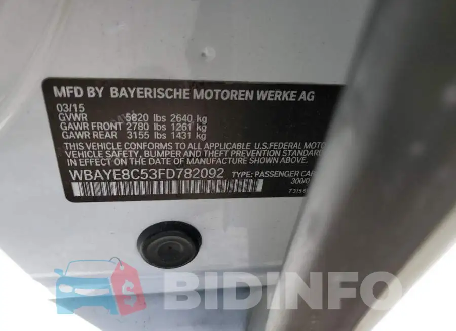 WBAYE8C53FD782092 Photo# 12